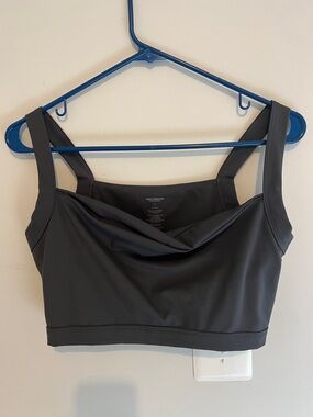 girlfriend collective grey Julia Cowl Neck Bra